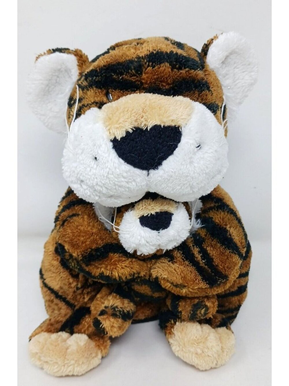 Vtg Fiesta TIGER Plush w/Cub T.C. Dawson Stuffed Animal 14" Fathers & Sons #D-43